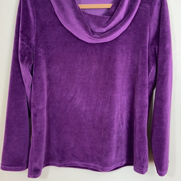 d&co. Essentials Medium Purple Cowl Neck Sweater - Picture 9 of 14